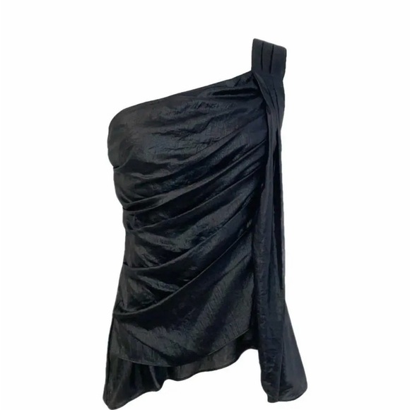 BCBGMaxAzria Tops - BCBGMaxAzria Black One-Shoulder Top